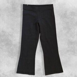 Lululemon Wide Leg Crop Pants Slit Hems Elastic Waistband Stretchable Black W 6